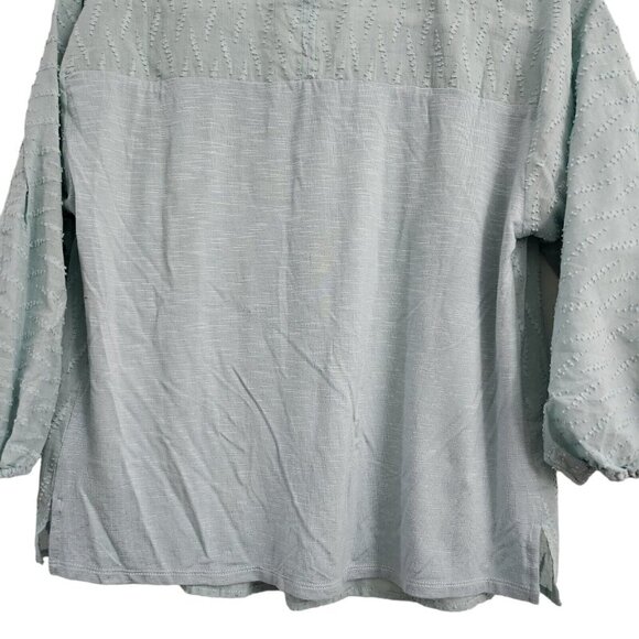 Anthropologie Dolan Blouse Small Blue Alvia Peasant 3/4 Balloon Sleeve Cotton - Picture 10 of 14